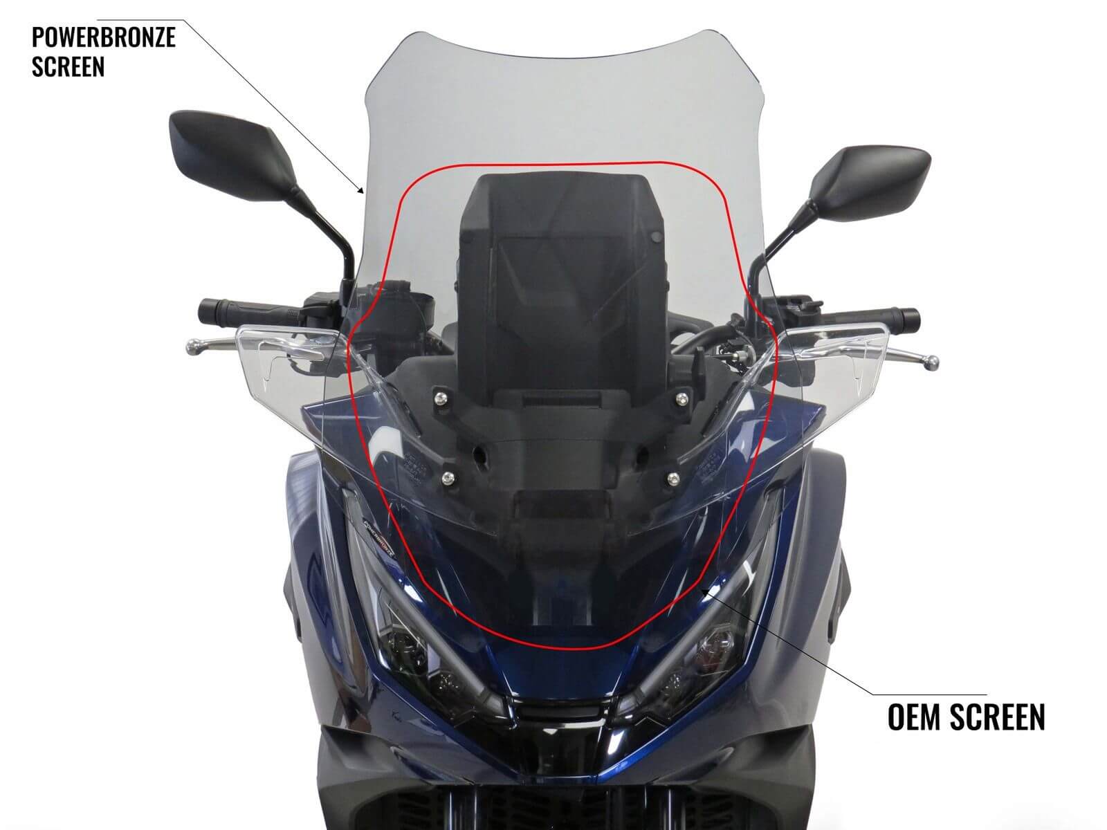Honda NT1100 dal 2025 dimensioni cupolino Touring Powerbronze. Dimensioni cupolino 420-H200 Powerbronze Honda NT1100 dal 2025.