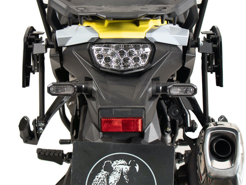 Ingombro telaietti prota valgiie laterali C-Bow per la moto Suzuki V-Strom 800DE.