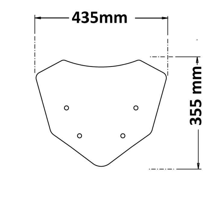 Misure cupolino basso Isotta SC230-NO per moto Benelli TRK 702X.