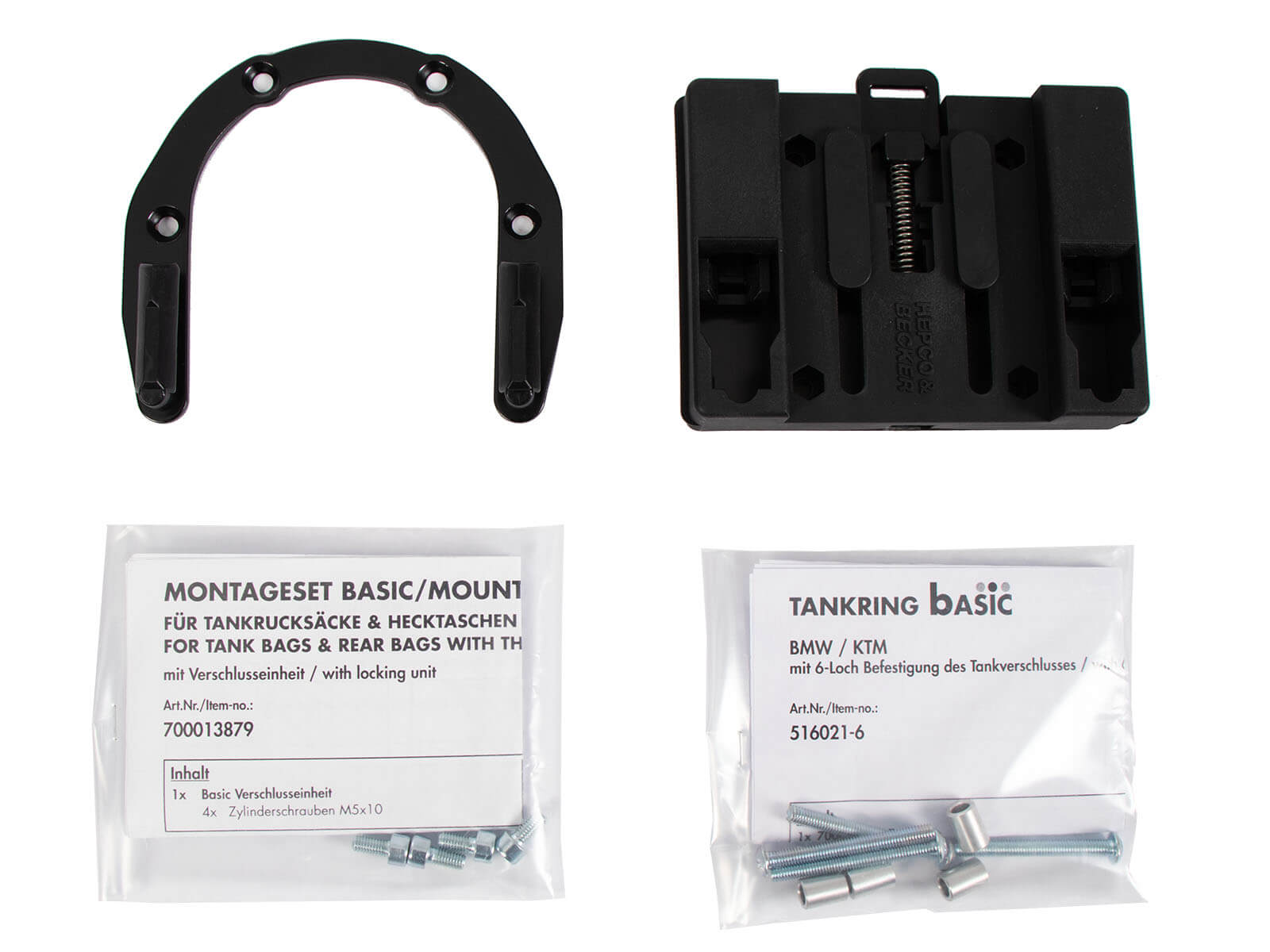 Anello serbatoio basic Hepco & Becker 5166550 00 01. Sistema d'aggancio borse da serbatoio moto Basic.