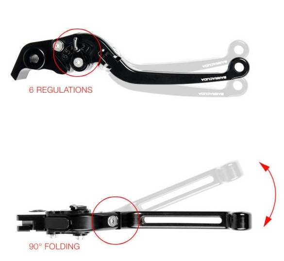 Kit leve regolabili Barracuda KN9127-25. Kawasaki Z900 dal 2025 kit leve freno e frizione Barracuda.