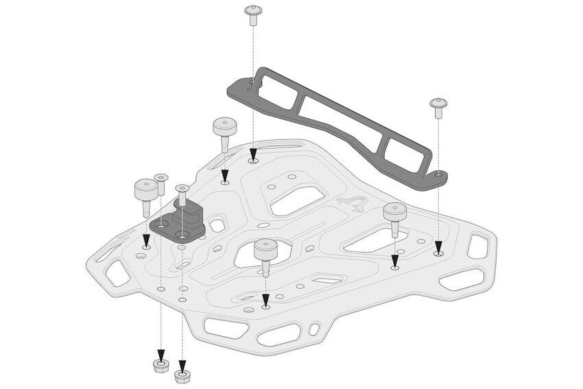 Come montare un bauletto Shad piccolo o medio sulla piastra SW-Motech Adventure Rack.