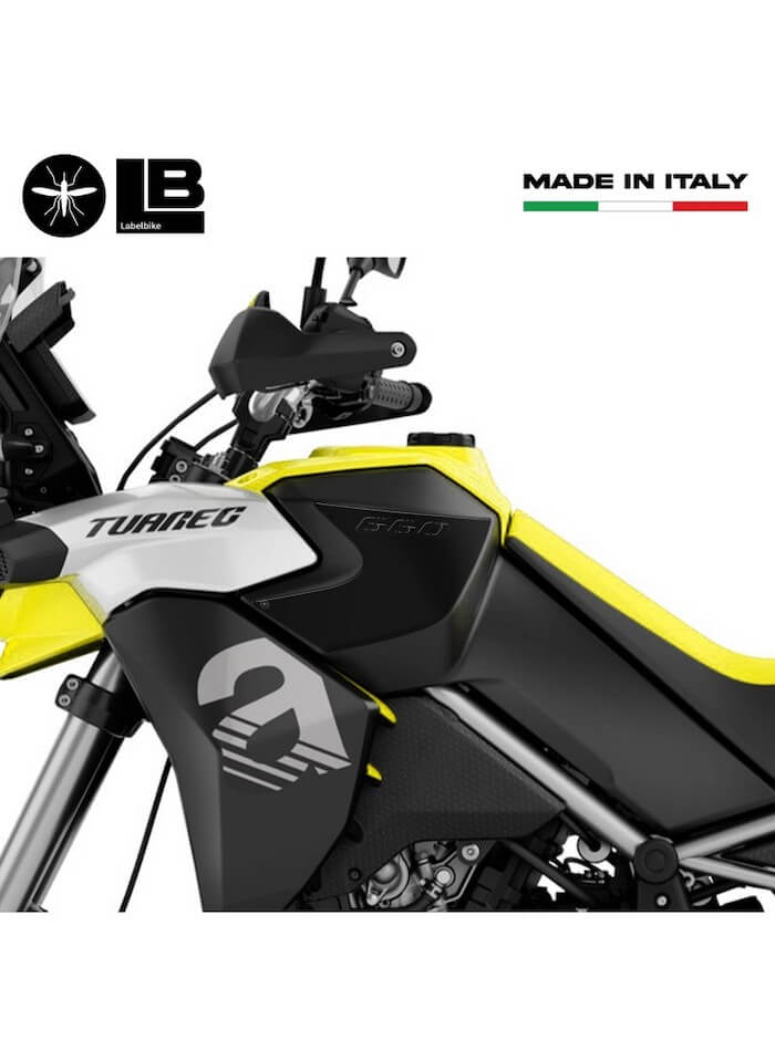 Adesivi laterali in resina 3D per Aprilia Tuareg 660