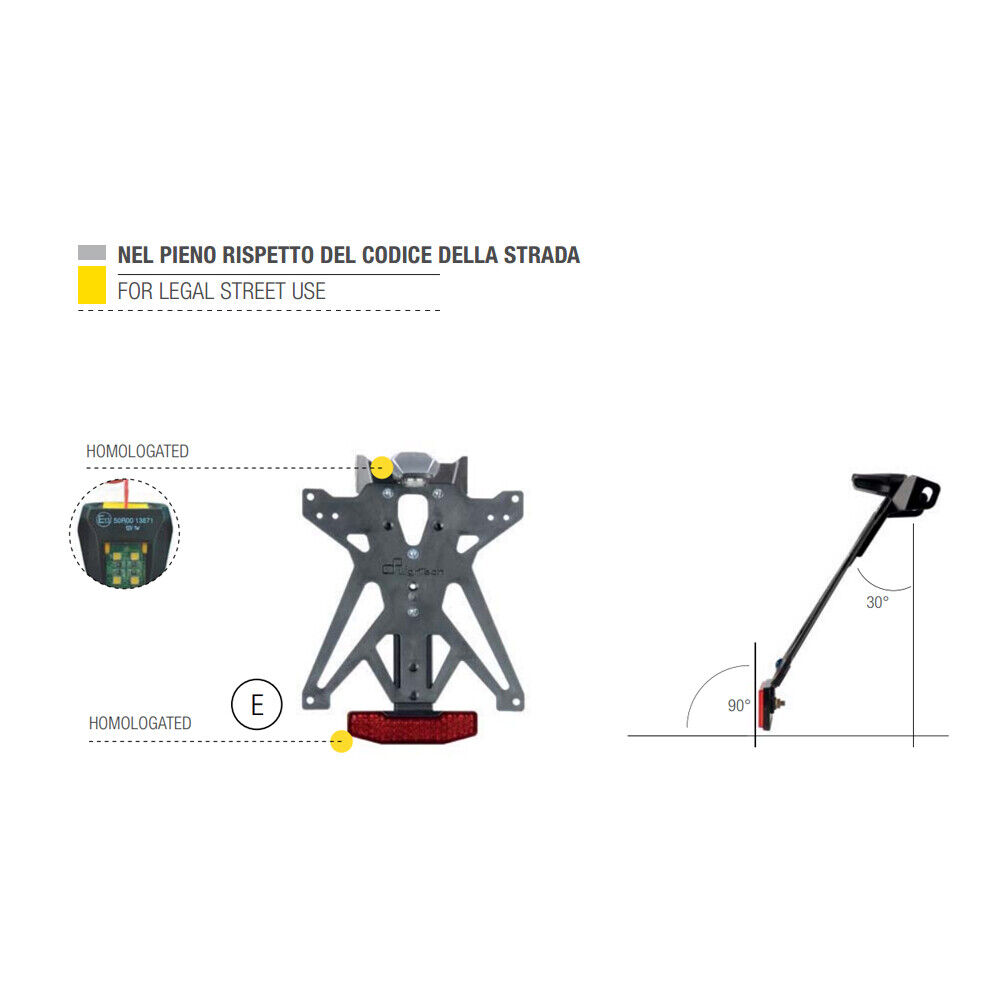 Portatarga regolabile Lightech per CFMoto 450SR.