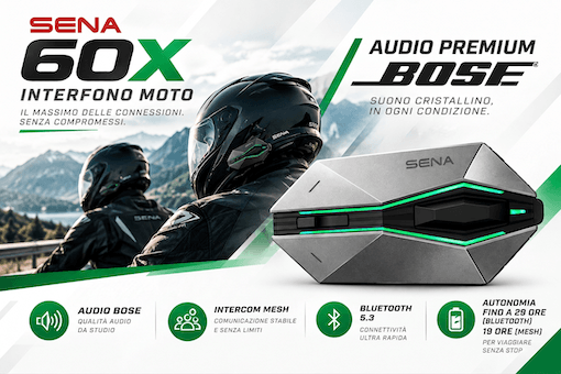 Interfono casco moto Sena 60X audio Bose.