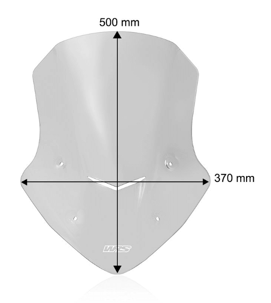 Misure cupolino WRS Caponord per Honda NC 750 X.