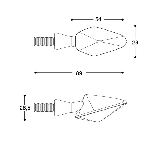 Misure frecce Barracuda N1001/VN Mini Viper Led.