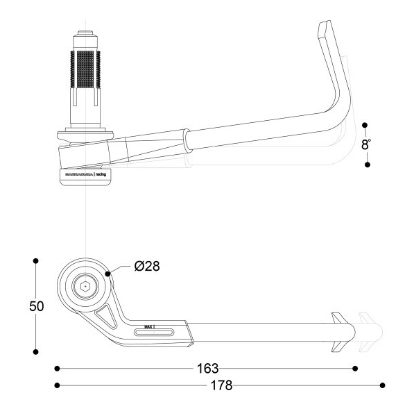 PAraleva barracuda N1000-LPVR46 Lever Pro Tect misure.