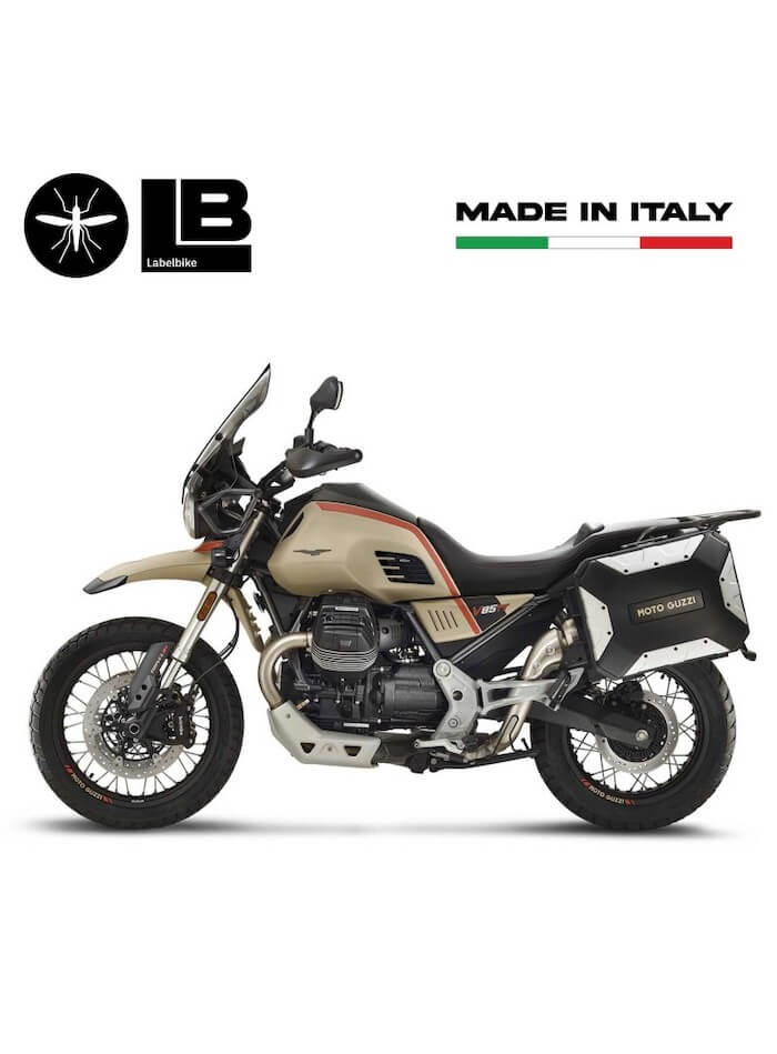 Labelbike 7438641572953 coppia di adesivi portettivi per i fianchetti laterali della moto Guzzi V85 TT