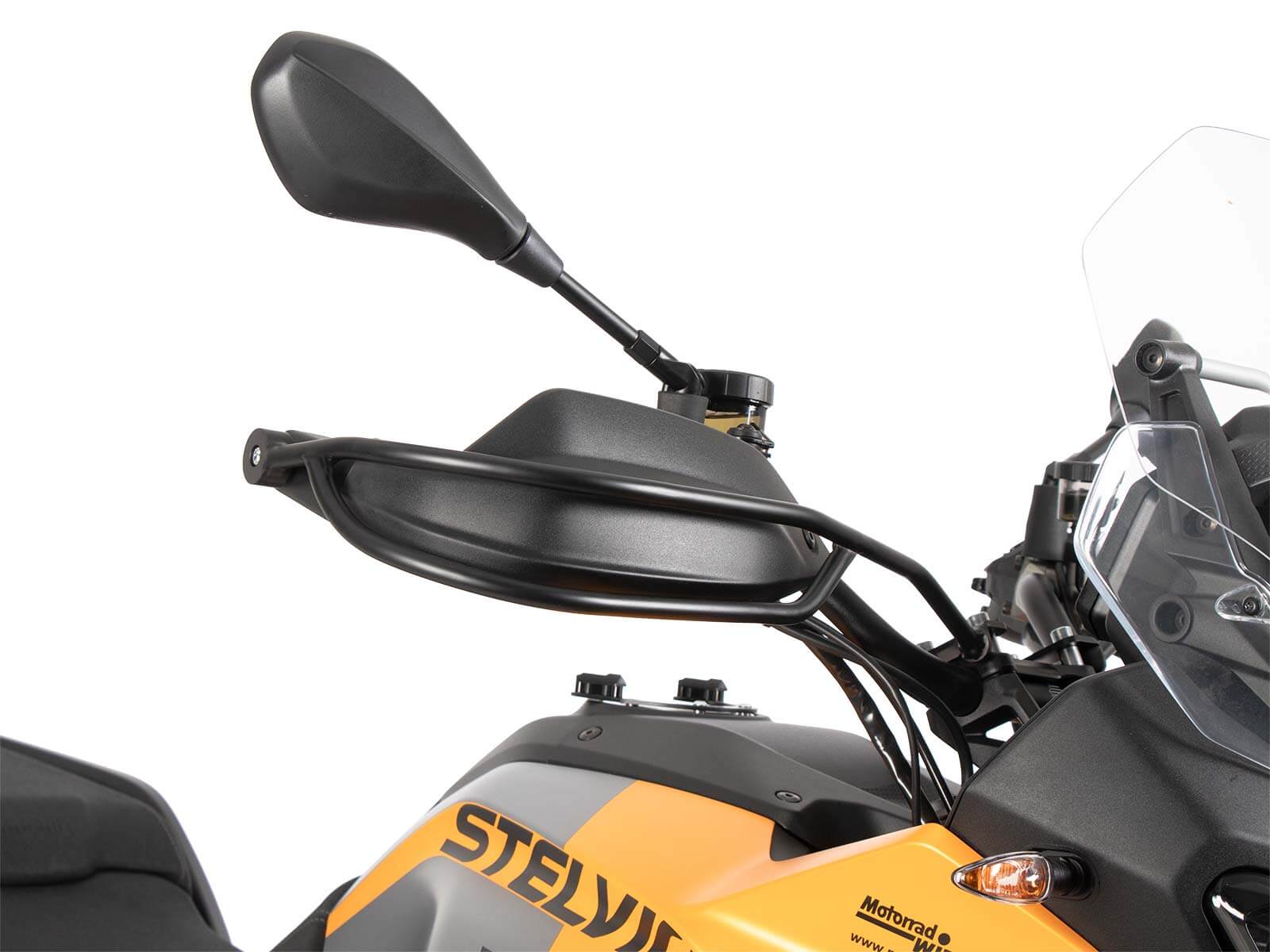 Moto Guzzi Stelvio 1000 Hepco 4212560 00 01 paramani tubolari neri in acciaio. Paramani tubolari in acciaio nero per Moto Guzzi Stelvio 1000.