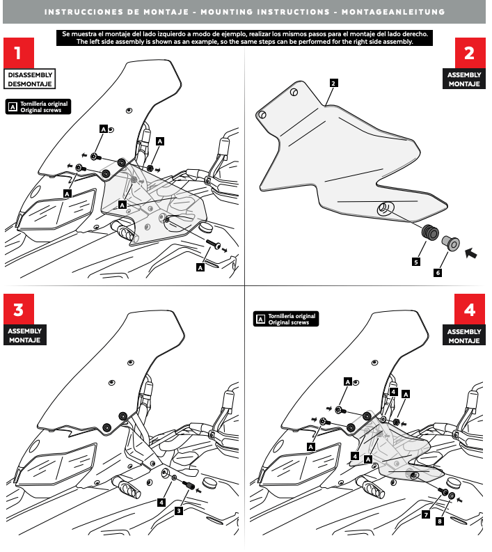 Istruzioni montaggio deflettori Puig 21127 