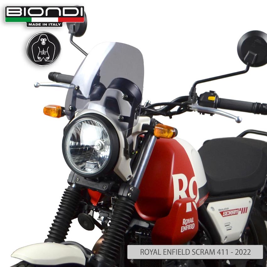 Cupolino fumè chiaro Sport per la moto Royal Enfield Scram 411.