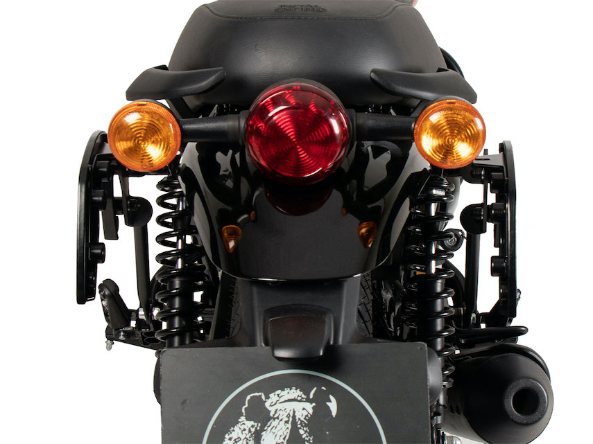 Ingombro telaietti C-Bow sulla moto Royal Enfield Hunter 350.