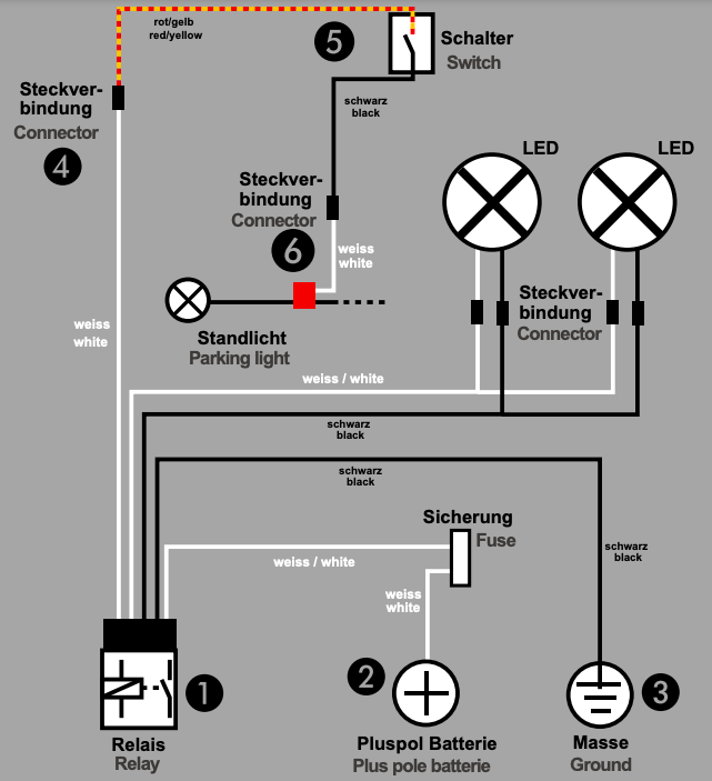 Schema tecnico Hepco & Becker 731106 faretti led