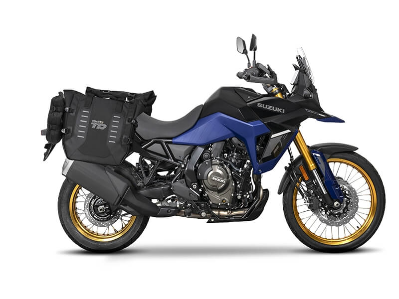 Telaieeti Shad v per montare le borse TR40 sulla moto Suzuki V-Strom 800DE.