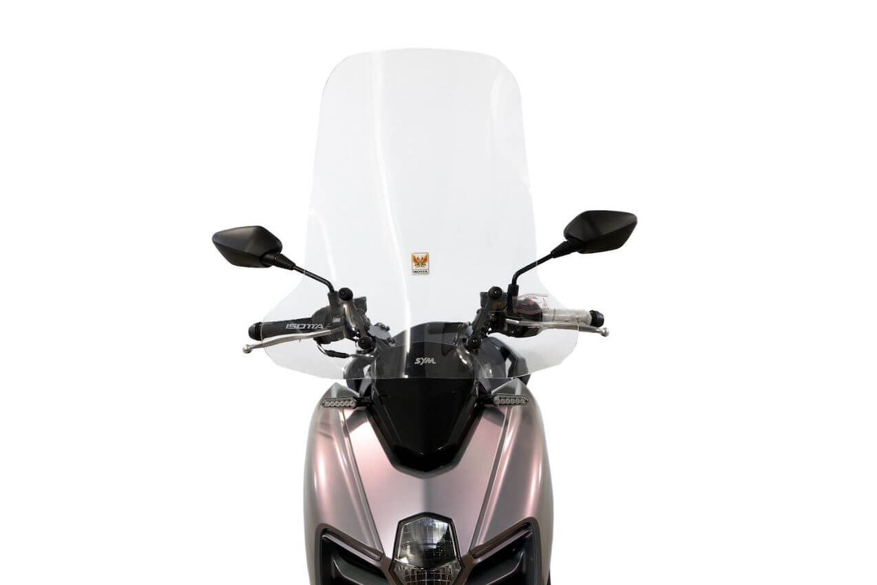 Sym MMBCU parabrezza alto trasparente Isotta CLS3652. Parabrezza Isotta CLS3652 Classic per lo scooter Sym Mamba 2024.