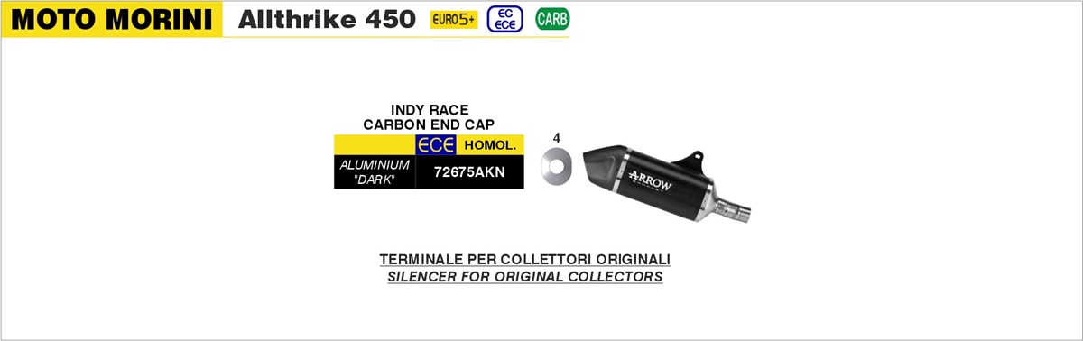 Terminale di scarico Indy Race Arrow 72675AKN.