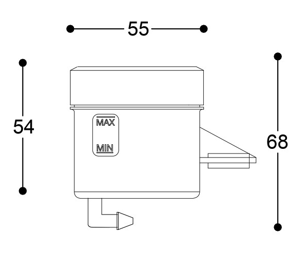 Dimensioni vaschetta liquido freni moto Barracuda VR46.